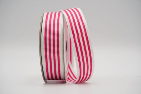 White and Hot Pink Stripes Grosgrain with Classic Lines Ribbon_K1748-272